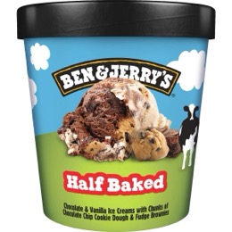 Ben & Jerry's Half Baked Ice Cream Tub Half Baked 458mL