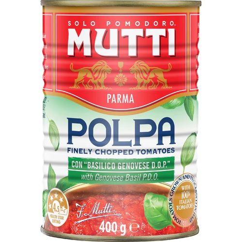 Mutti Polpa Finely Chopped Tomatoes With Basil 400g
