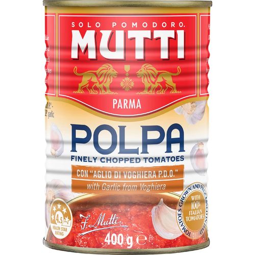 Mutti Polpa Finely Chopped Tomatoes With Garlic 400g