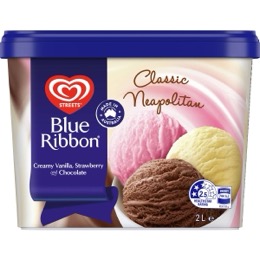 Blue Ribbon Neapolitan Tub Cream Dessert Tub 2L