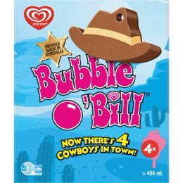 Bubble O Bill Strawberry Chocolate & Caramel Ice Cream Sticks 4 pack