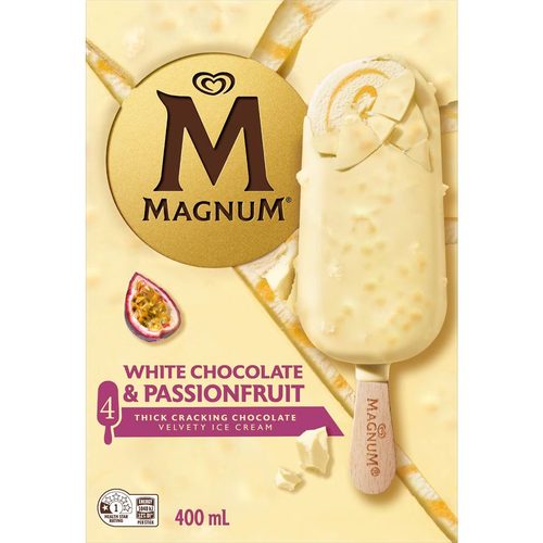 Magnum White Chocolate Passionfruit Ice Cream Sticks 4 pack