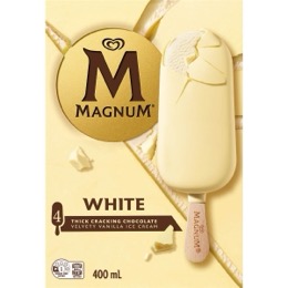 Magnum White Chocolate Ice Cream Sticks 4 pack
