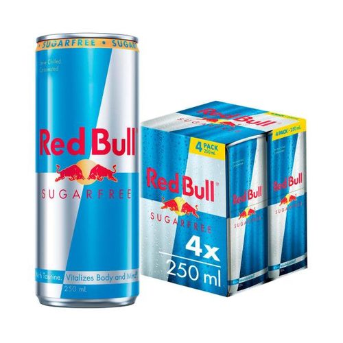 Red Bull Energy Drink Sugar Free 250mL x 4 pack