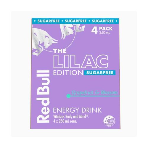 Red Bull The Lilac Edition Sugar Free Energy Drink Cans 250mL x 4 pack