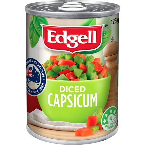 Edgell Australian Diced Capsicum Canned Vegetables 125g