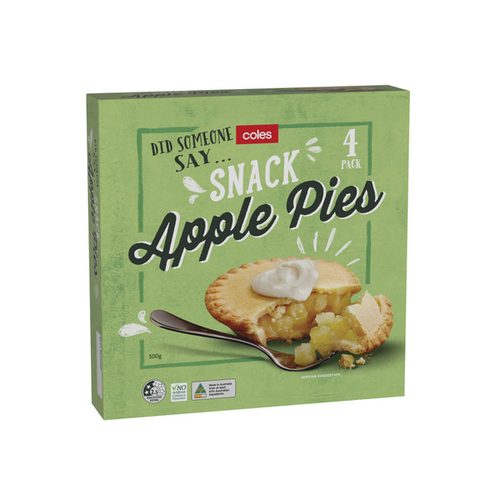 Coles 4 Pack Snack Fruit Pie Apples