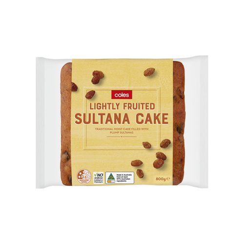 Coles Lightly Fruited Sultana Cake