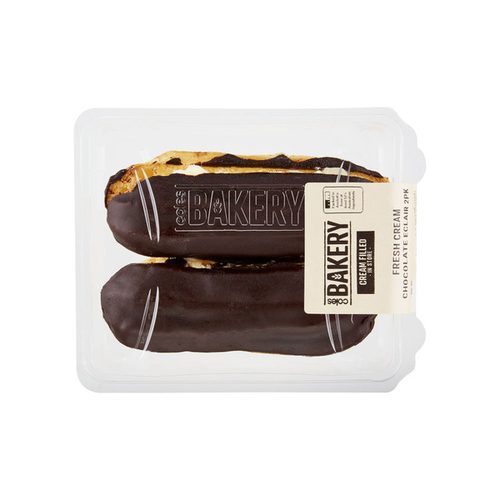 Coles Bakery Fresh Cream Chocolate Eclairs