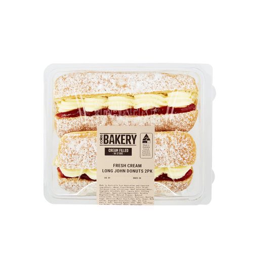 Coles Bakery Donuts Fresh Cream Long John