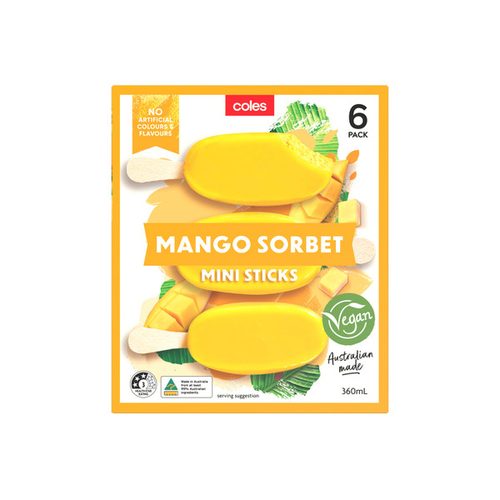 Coles. Mango Sorbet 6pk