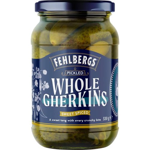 Fehlbergs Crunchy Sweet Spiced Gherkins Original Recipe 530g