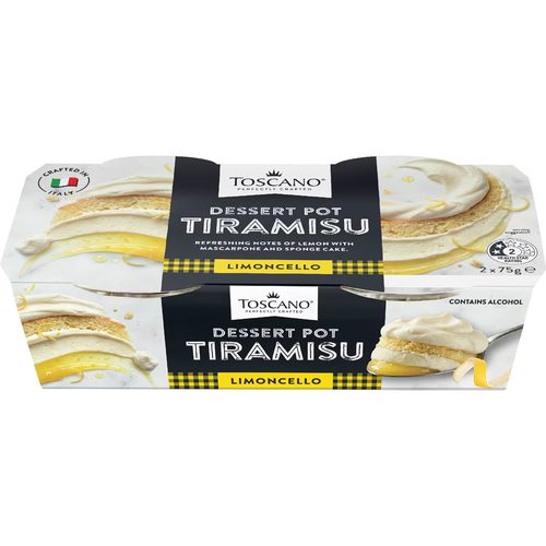 Toscano Limoncello Tiramisu Dessert Pots 150g 2 pack