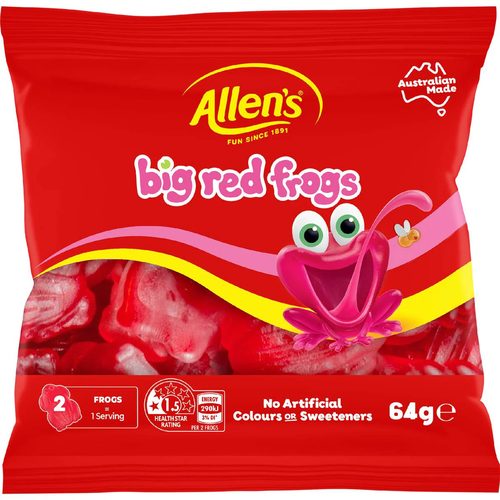 Allen's Big Red Frogs Lollies 64g