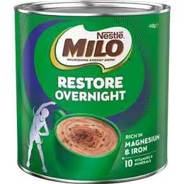 Milo Restore Overnight Chocolate Malt Powder Hot Drink 440g
