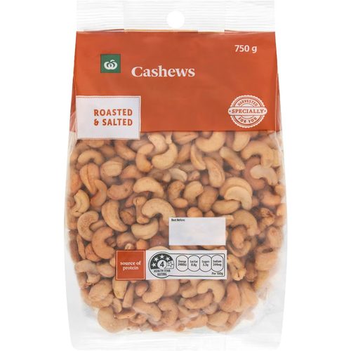 Woolworths Cashews Roasted & Salted 750g