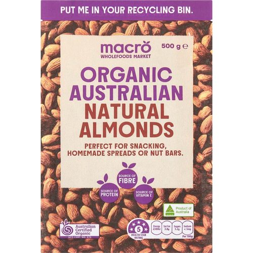 Macro Organic Almonds 500g