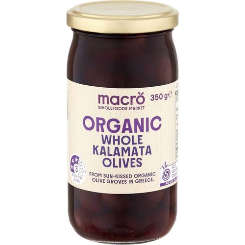 Macro Organic Olives Whole Greek Kalamata 350g