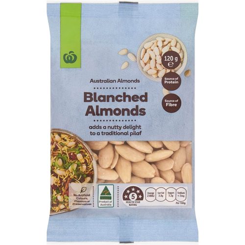 Woolworths Almonds Blanched 120g