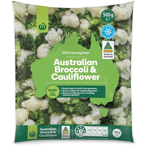 Woolworths Frozen Australian Broccoli & Cauliflower 500g