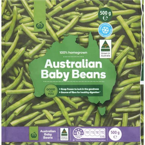 Woolworths Frozen Australian Baby Beans 500g