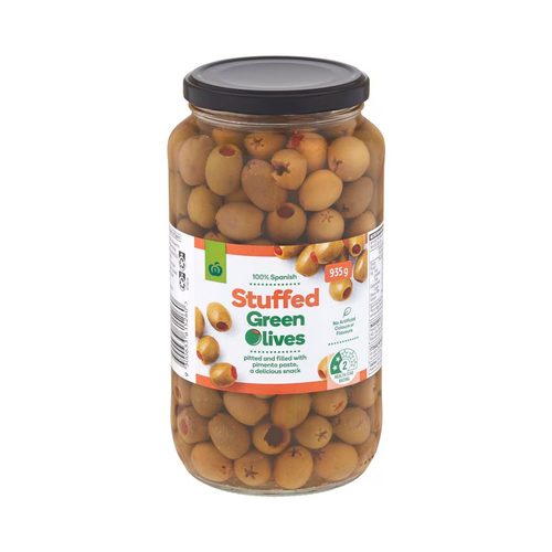 Woolworths Green Stuffed Olives 935g