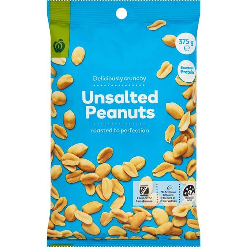 Woolworths Peanuts Unsalted 375g