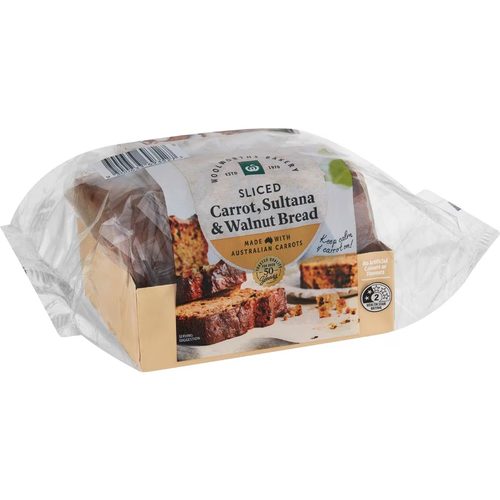 Woolworths Carrot Sultana & Walnut Loaf Slices 500g 5 pack