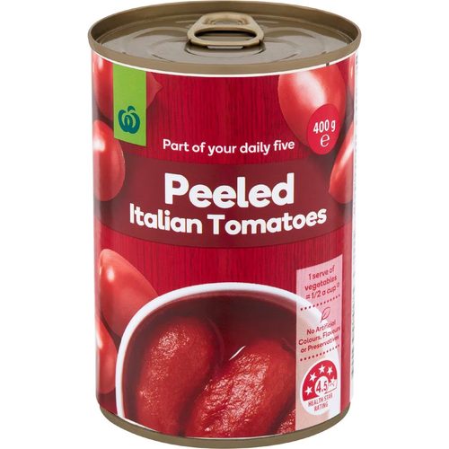 Woolworths Italian Peeled Tomatoes 400g