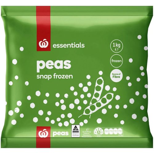 Woolworths Essentials Frozen Peas 1kg