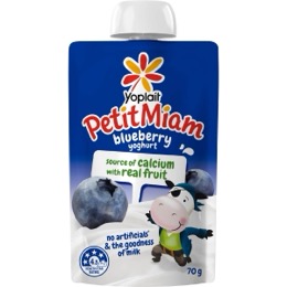 Yoplait Petit Miam Kids Yoghurt Pouch Blueberry 70g