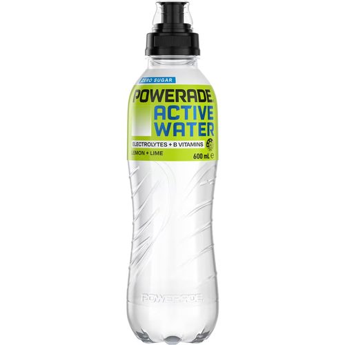 Powerade Active Water Lemon Lime Sports Drink Sipper Cap 600mL