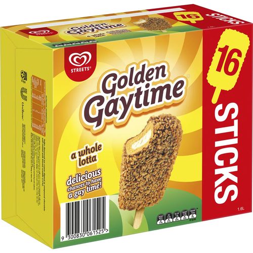 Golden Gaytime Original Ice Cream Sticks 16 pack