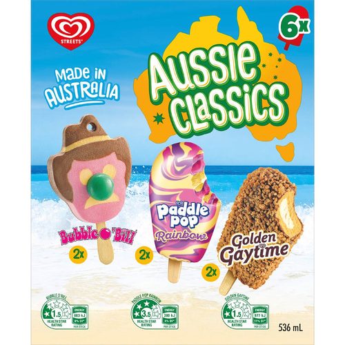 Streets Aussie Classics Frozen Dessert Sticks Variety 6 pack