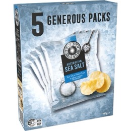 Red Rock Deli Potato Chips Sea Salt 140g 5 pack
