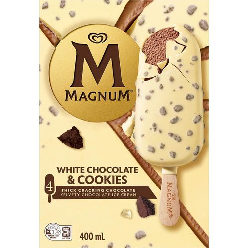 Magnum White Chocolate & Cookies Ice Cream Sticks 4 pack