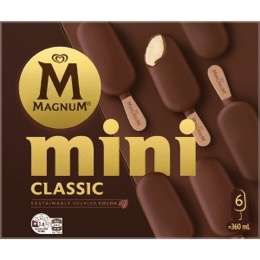 Magnum Mini Classic Ice Cream Sticks 6 pack