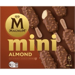 Magnum Mini Almond Ice Cream Sticks 6 pack