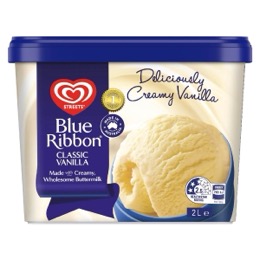 Blue Ribbon Classic Vanilla Tub Classic vanilla Dessert Tub 2L