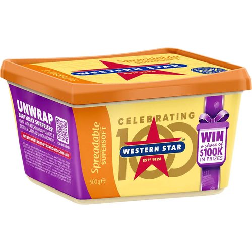 Western Star Spreadable Butter Blend Tub Supersoft 500g