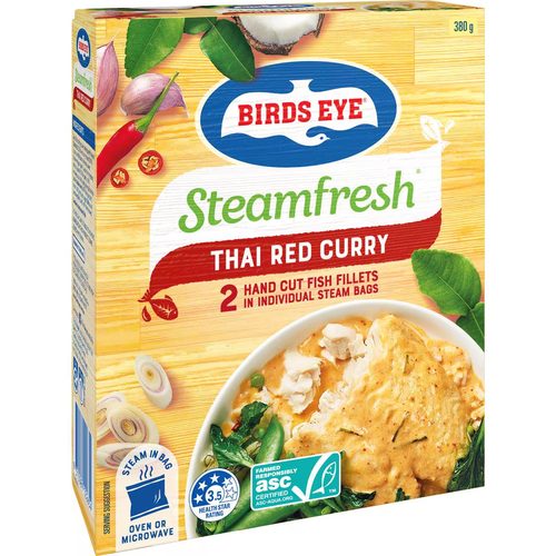 Birds Eye Steamfresh Fish Fillets Thai Red Curry Sauce 380g