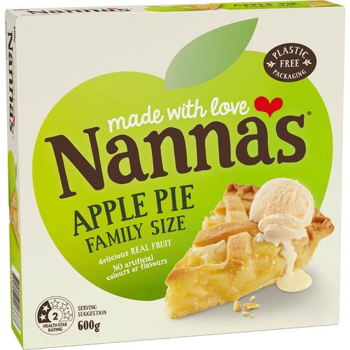 Nanna's Frozen Family Apple Pie Apple Pie 600g