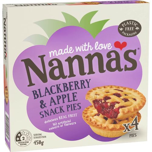 Nanna's Frozen Blackberry & Apple Pies Apple & Blackberry Pie 4 pack
