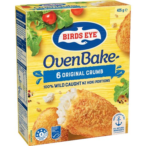 Birds Eye Oven Bake NZ Hoki Original Crumbed Fish 425g