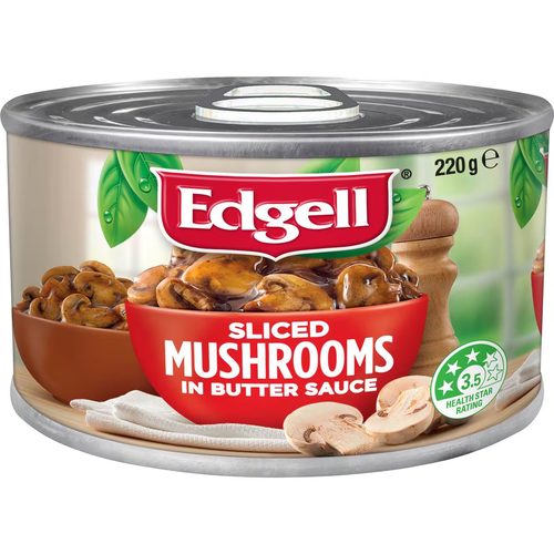 Edgell Sliced Mushrooms In Butter Sauce 220g