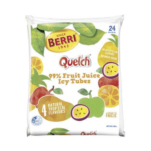 Berri Quelch Tropical Fruit Juice Icy Tubes 24 Pack