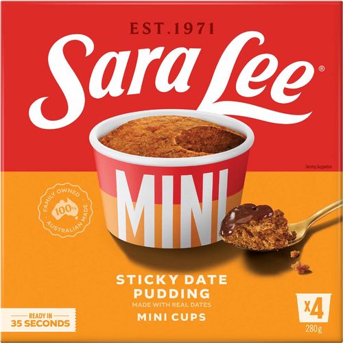 Sara Lee Mini Cups Sticky Date Pudding 4 pack