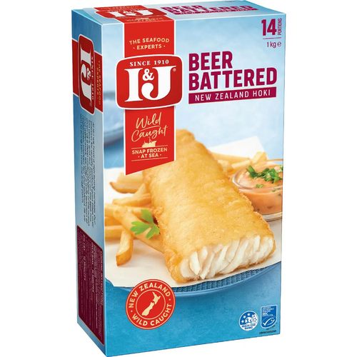 I&J New Zealand Hoki Fish Beer Battered 1kg