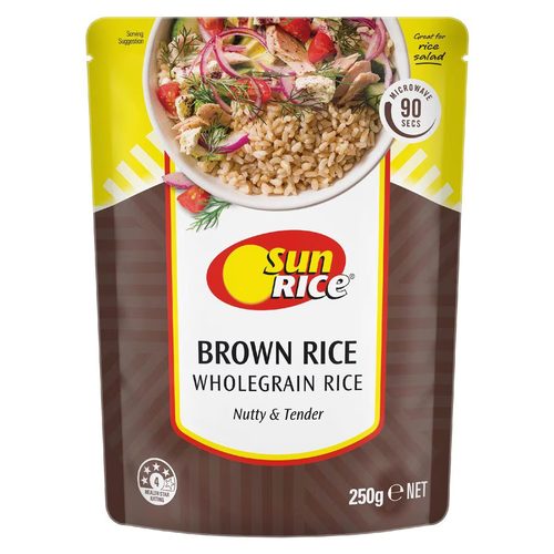 Sunrice Microwave Brown Rice Pouch Medium Grain Brown Rice In 90 250g