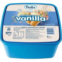 Bulla Ice Cream Vanilla Tub 4L